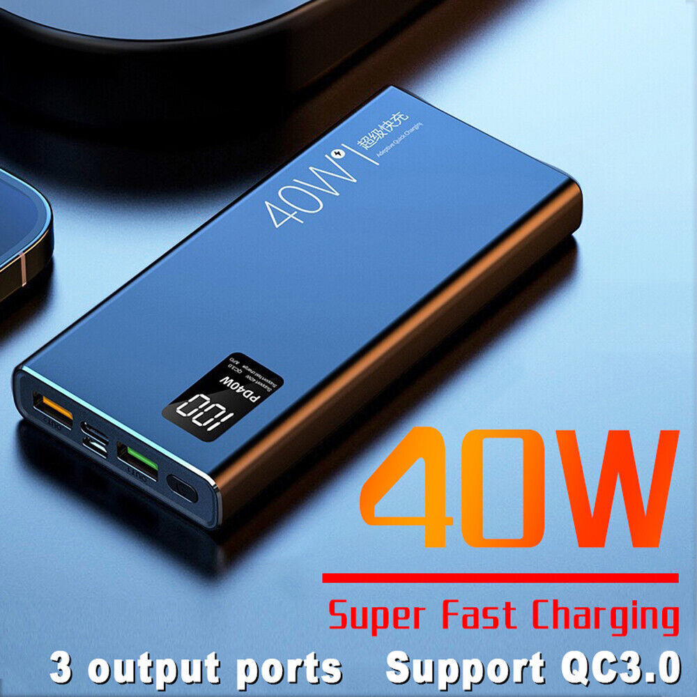 80000mAh Fast External Portable Power Bank Backup Battery Charger For Cell Phone